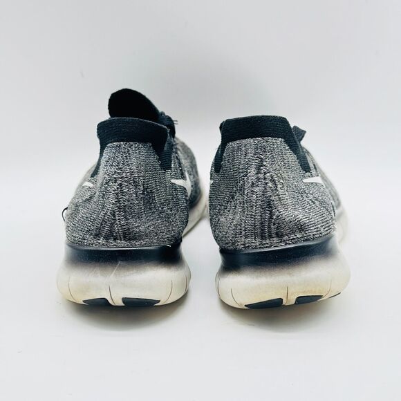 Nike Free RN Flyknit Womens 7 Gray Black White Running Shoes Sneakers Trainer ID - Picture 6 of 11